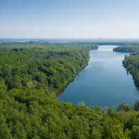 Otto-Maigler-See aus der Vogelperspektive.