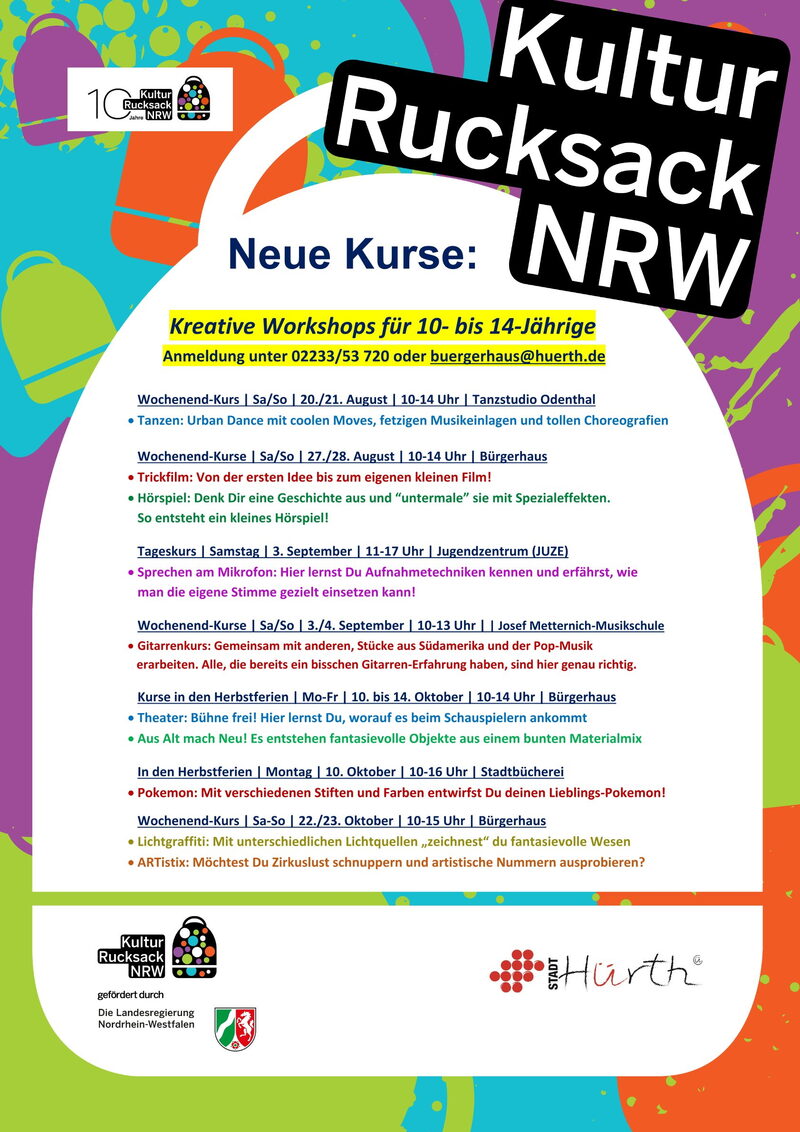 Plakat Kulturrucksack NRW 2022