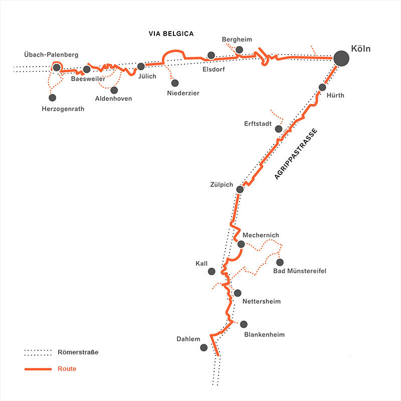 Grafik Verlauf Erlebnisraum Römerstraße