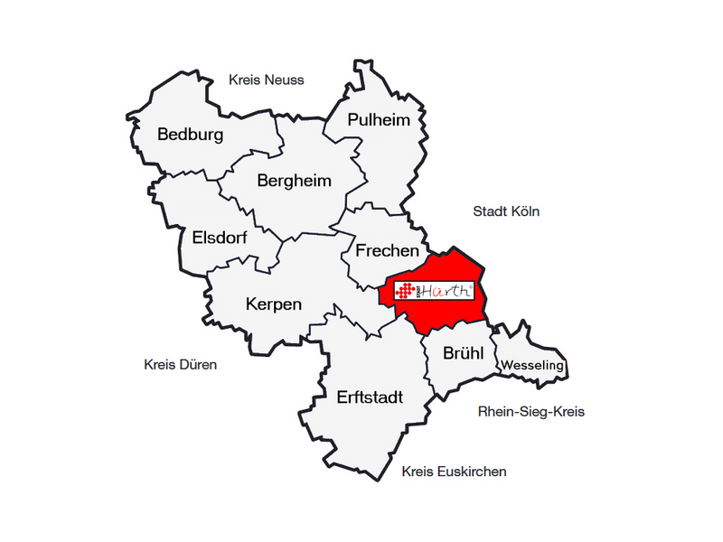 Übersichtskarte Rhein-Erft-Kreis