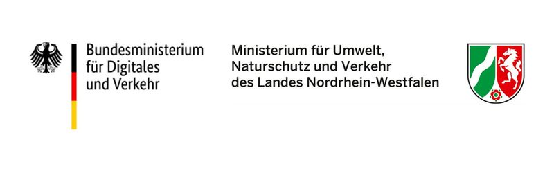 Logos Bundesministerium für Digitales und Verkehr & Ministerium für Umwelt, Naturschutz und Verkehr NRW